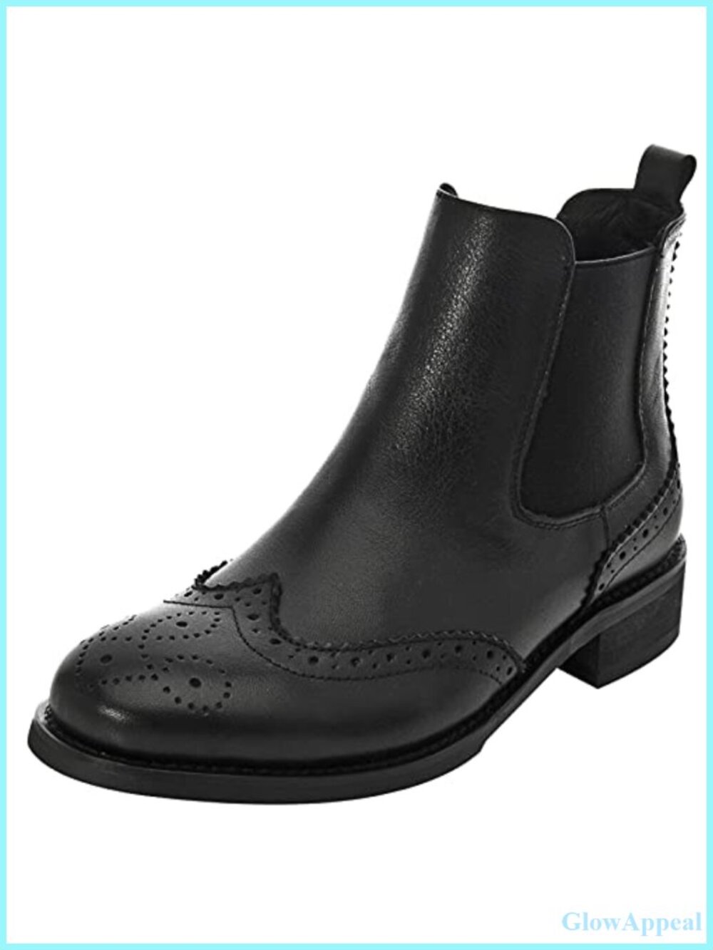 Brogue Wingtip Ankle High Genuine Leather Chelsea Boots